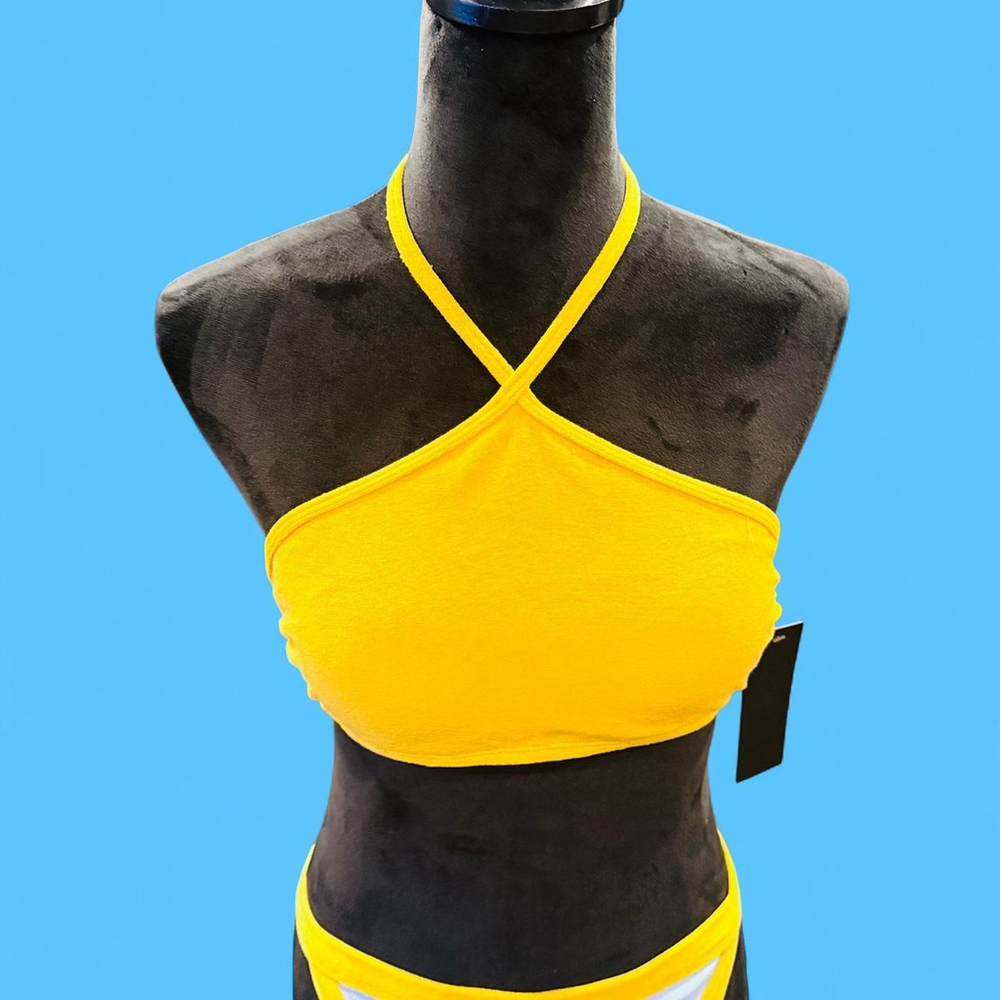 Gianni Bini Yellow Terry Bikini Top XS NEW